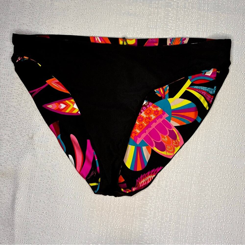 Trina Turk Black and Multicolor Floral Swim Bottom reversible size 8 - Picture 5 of 5